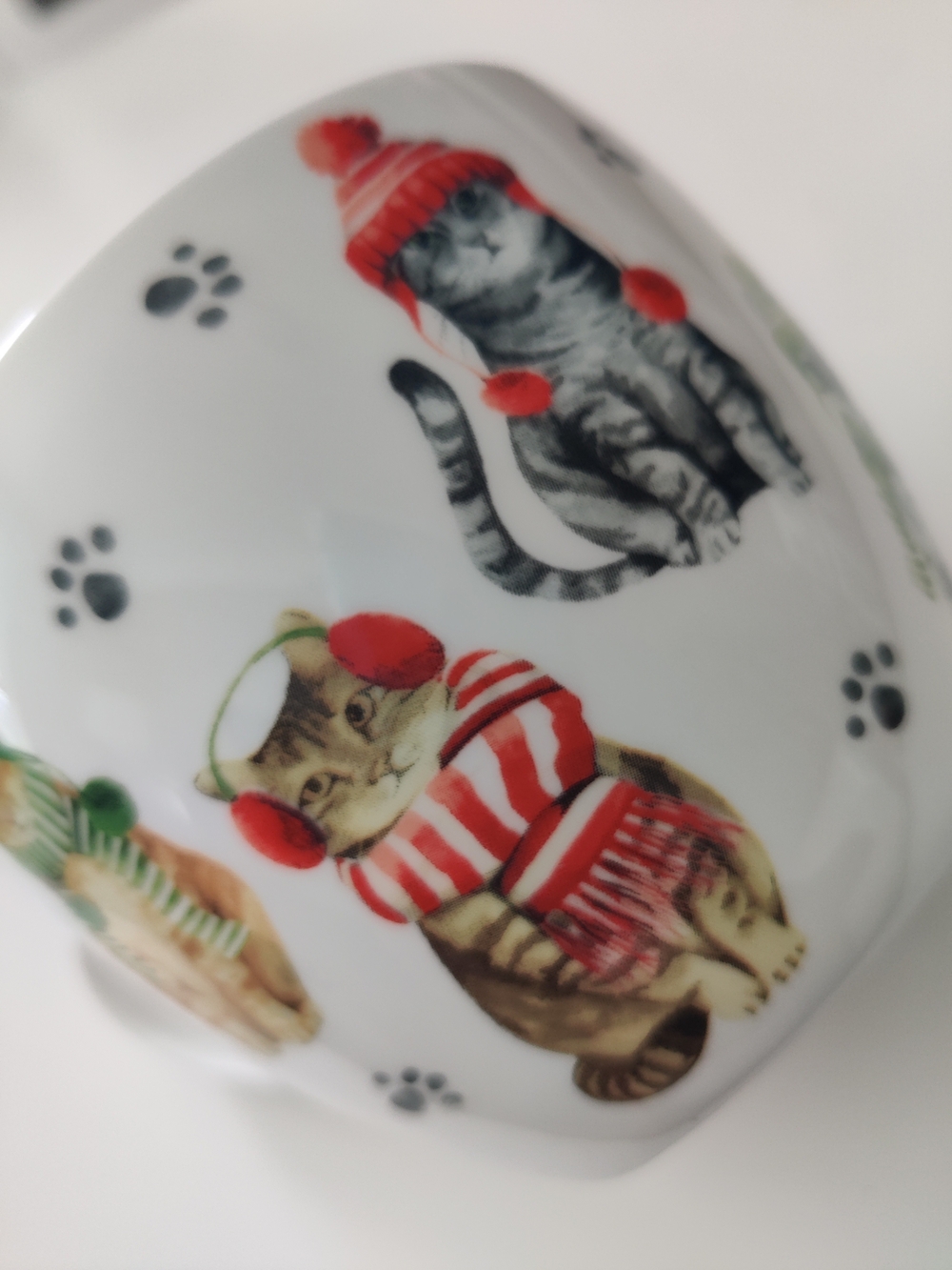 Portobello by Design Mug features a Festive "Hello Winter" Cat Pattern